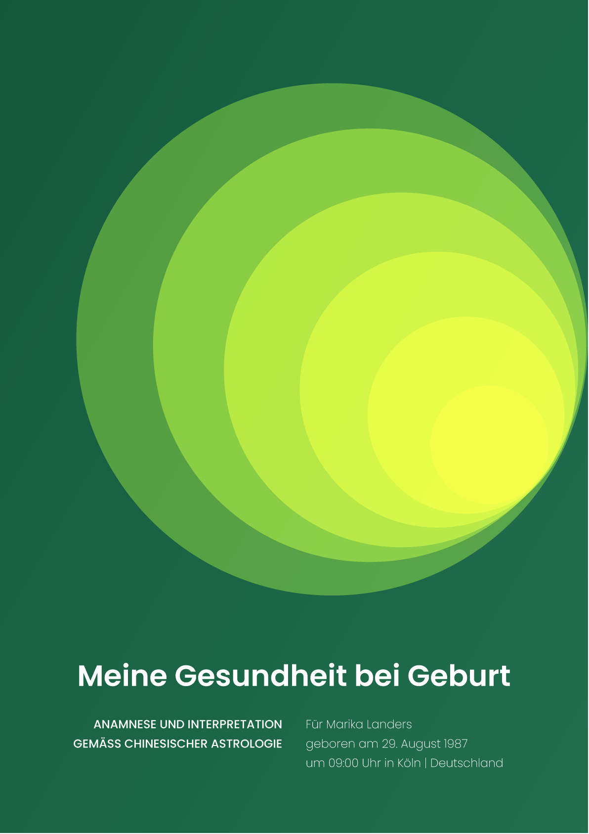 Meine Gesundheit bei Geburt